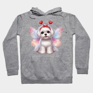 Valentine Fairy Maltese Dog Hoodie